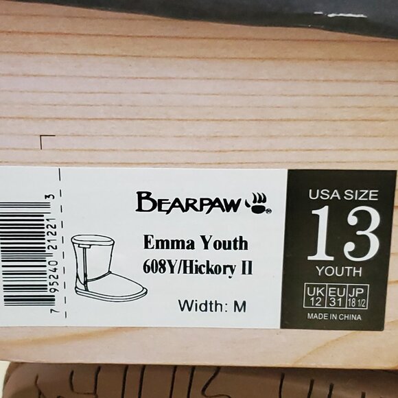 Kids Bearpaw Emma Youth Boot 608Y Hickory II Suede Size 13 New in Box - Picture 11 of 14